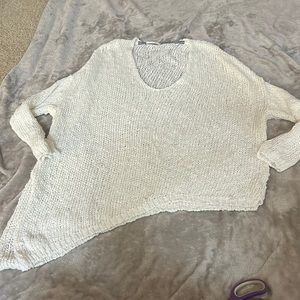 Free People Cream V-Neck Sweater